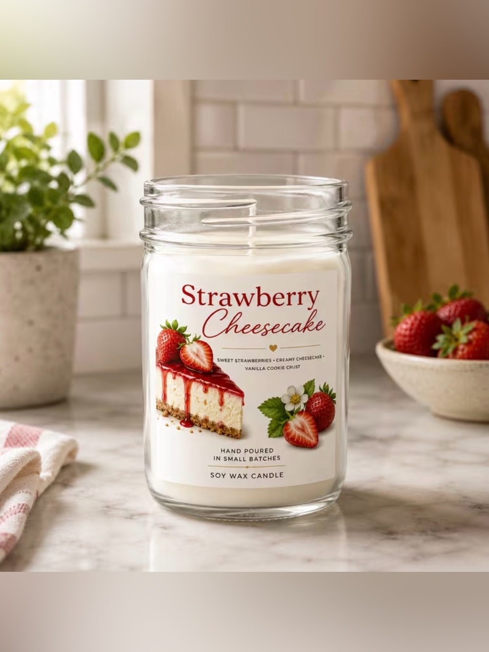 🍓🍰 Strawberry Cheesecake Candle 🍰🍓